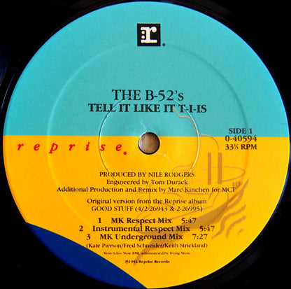 The B-52's : Tell It Like It T-I-Is! (12")