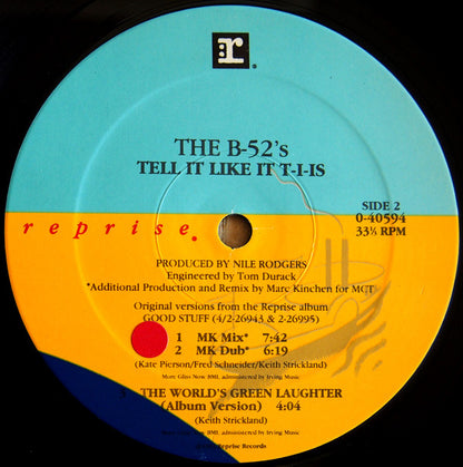 The B-52's : Tell It Like It T-I-Is! (12", Maxi)