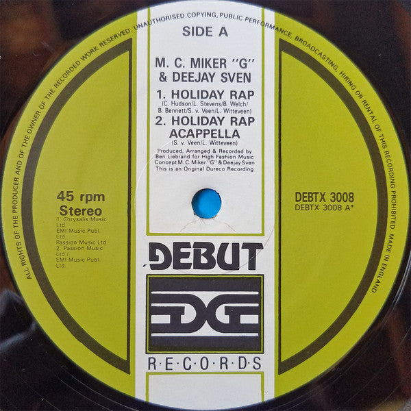M. C. Miker 'G' & Deejay Sven* : Holiday Rap (12", Single)