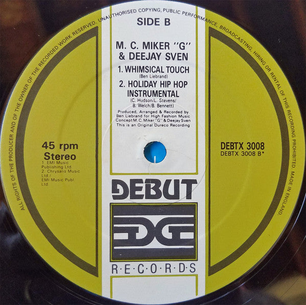 M. C. Miker 'G' & Deejay Sven* : Holiday Rap (12", Single)