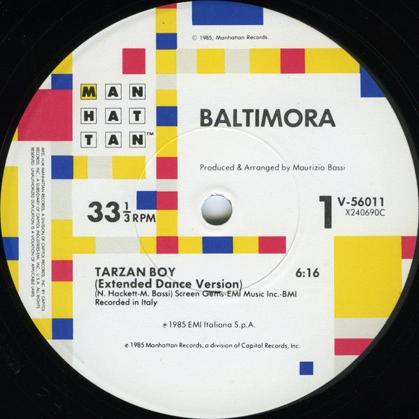 Baltimora : Tarzan Boy (12", Pic)