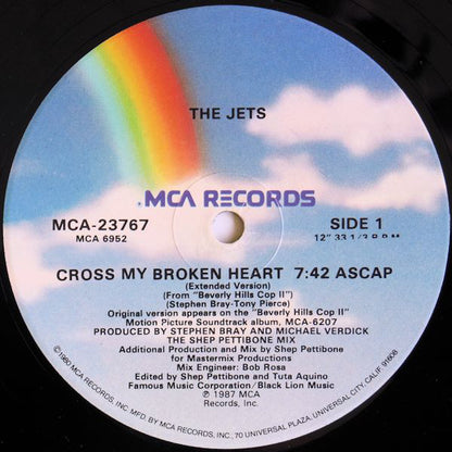 The Jets : Cross My Broken Heart (12", Glo)