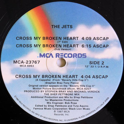 The Jets : Cross My Broken Heart (12", Glo)