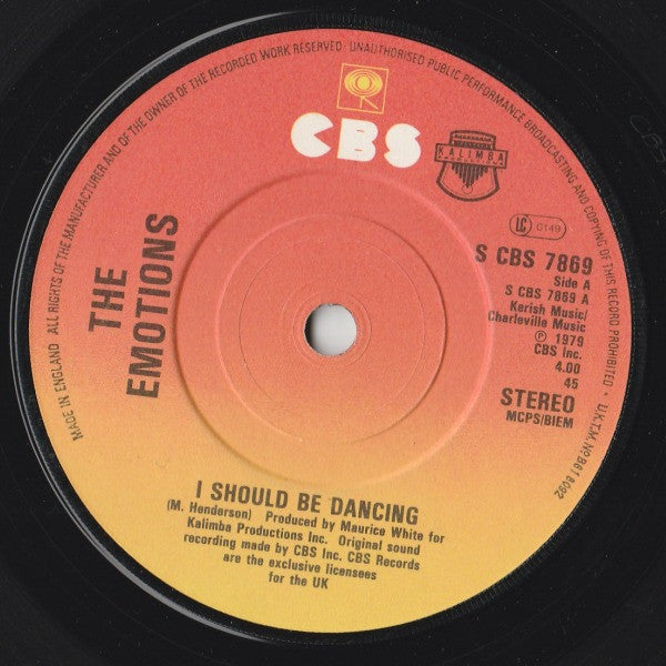 The Emotions : I Should Be Dancing (7", Single)
