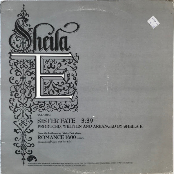Sheila E. : Sister Fate (12", Single, Promo)