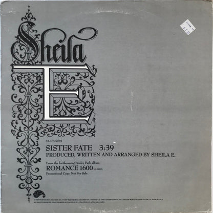 Sheila E. : Sister Fate (12", Single, Promo)
