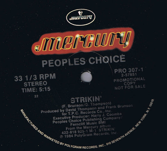 Peoples Choice* : Strikin' (12", Promo)