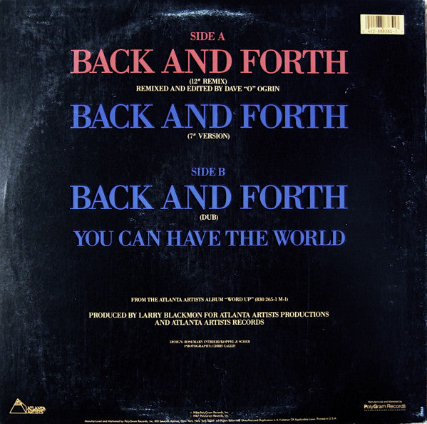 Cameo : Back And Forth (12", Single)