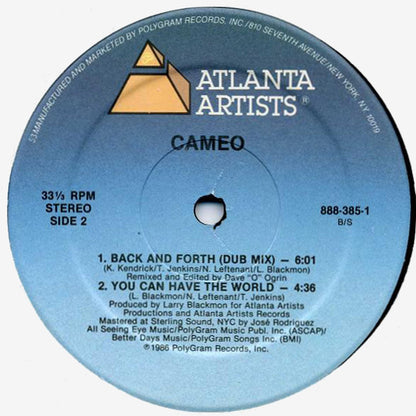 Cameo : Back And Forth (12", Single)