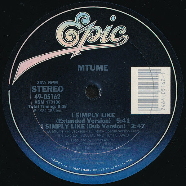 Mtume : I Simply Like (12")