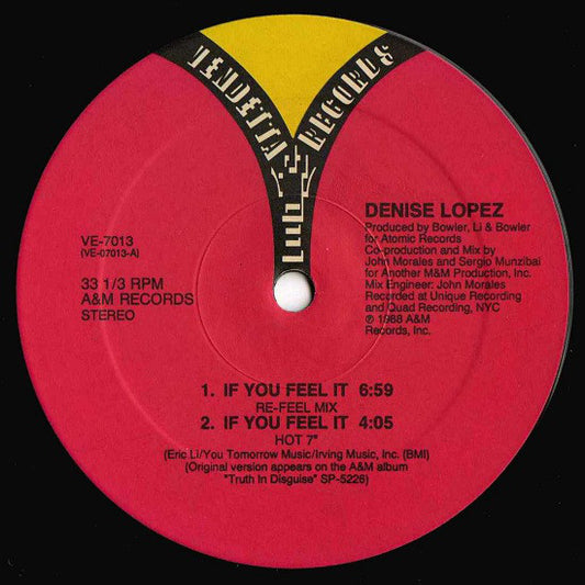 Denise Lopez : If You Feel It (12", Red)