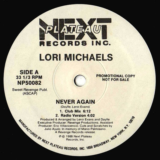 Lori Michaels : Never Again (12", Promo)