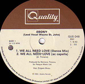 Ebony (2) : We All Need Love (12")