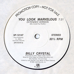 Billy Crystal : You Look Marvelous (12", Single, Promo)