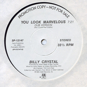 Billy Crystal : You Look Marvelous (12", Single, Promo)