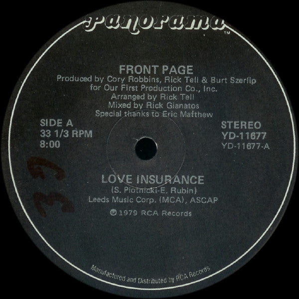 Front Page (2) : Love Insurance (12")