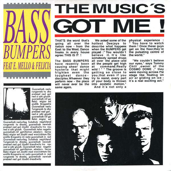 Bass Bumpers Feat E-Mello & Felicia : The Music's Got Me (12")
