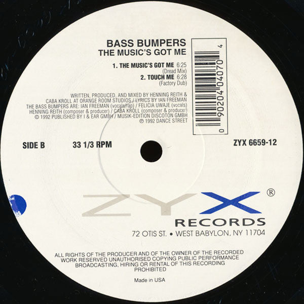 Bass Bumpers Feat E-Mello & Felicia : The Music's Got Me (12")