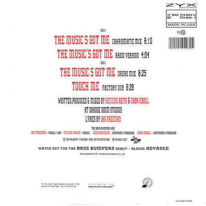 Bass Bumpers Feat E-Mello & Felicia : The Music's Got Me (12")