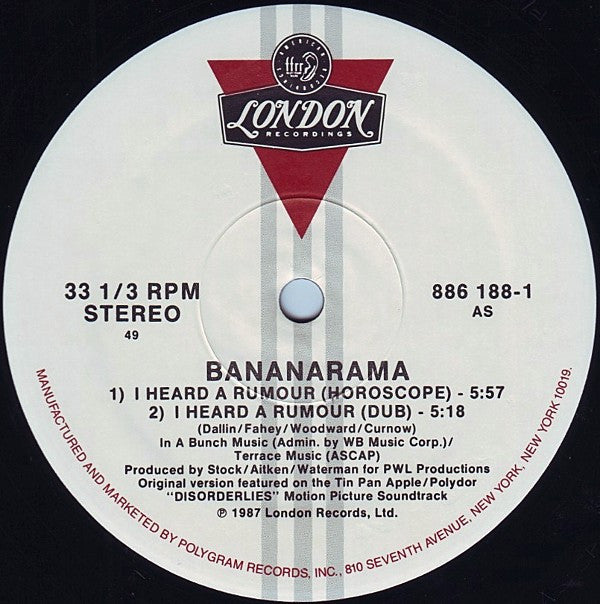Bananarama : I Heard A Rumour (12", Single, SRC)