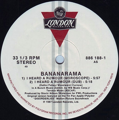 Bananarama : I Heard A Rumour (12", Single, SRC)