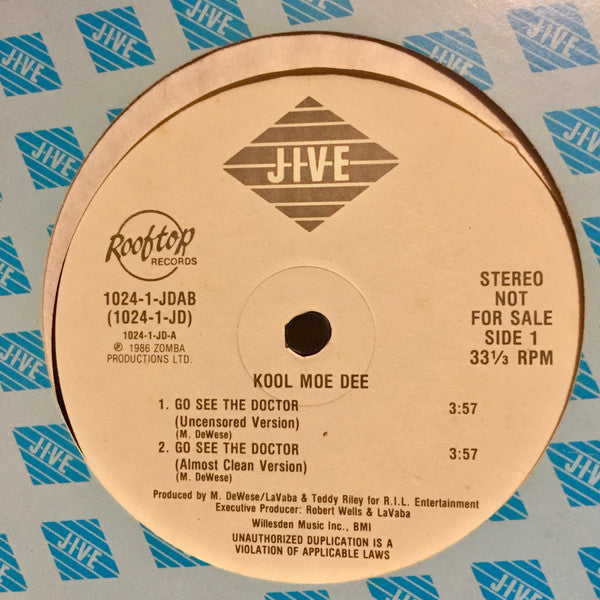 Kool Moe Dee : Go See The Doctor / Monster Crack (12", Promo)