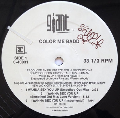 Color Me Badd : I Wanna Sex You Up (12", Maxi)