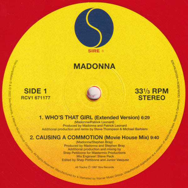 Madonna : Who's That Girl (Super Club Mix) (12", EP, RSD, Comp, Ltd, Red)