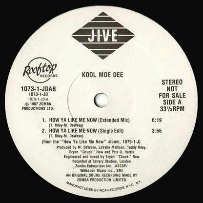 Kool Moe Dee : How Ya Like Me Now (12", Promo, Ele)