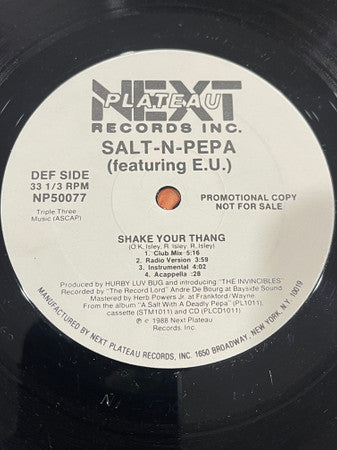 Salt-N-Pepa* : Shake Your Thang / Spinderella's Not A Fella (But A Girl DJ) (12", Promo)