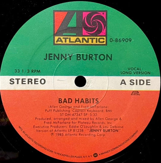Jenny Burton : Bad Habits (12", Maxi)