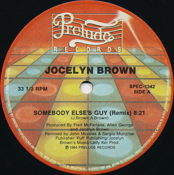 Jocelyn Brown : Somebody Else's Guy (12", RE)