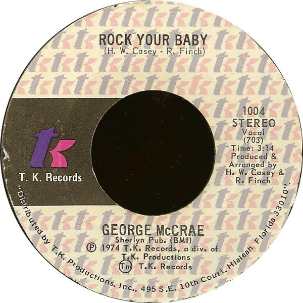 George McCrae : Rock Your Baby (7", Single, Styrene, PRC)