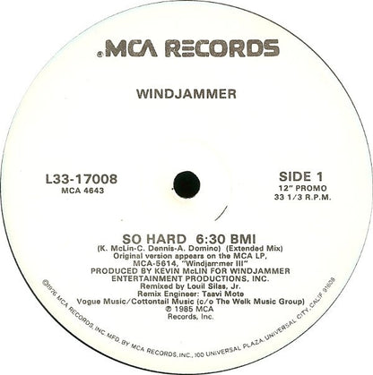 Windjammer : So Hard (12", Promo)