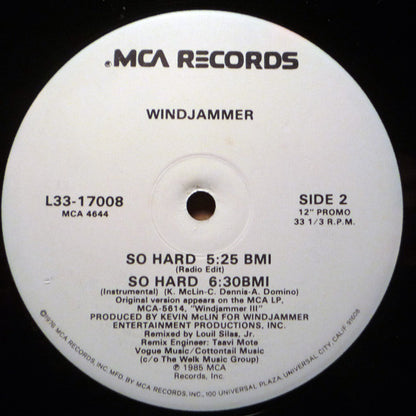 Windjammer : So Hard (12", Promo)