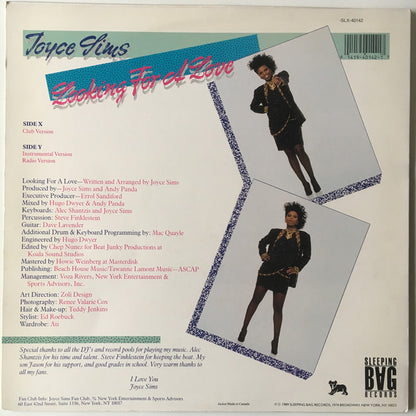 Joyce Sims : Looking For A Love (12")