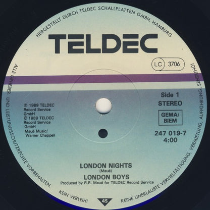 London Boys : London Nights (7", Single, Sol)