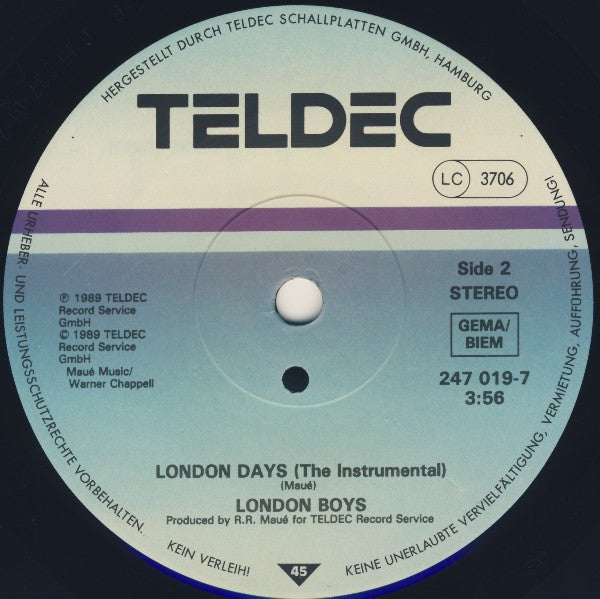 London Boys : London Nights (7", Single, Sol)