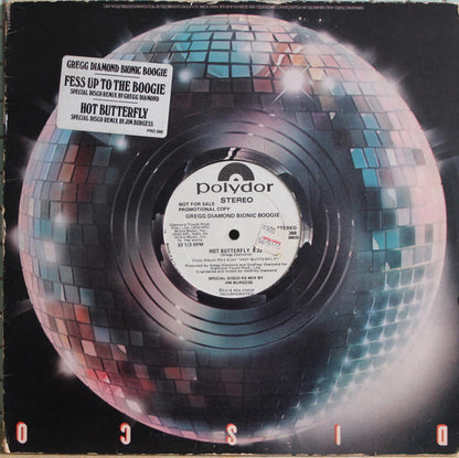 Gregg Diamond, Bionic Boogie : Hot Butterfly / Fess Up To The Boogie (12", Promo, 16)