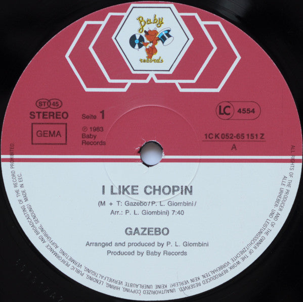 Gazebo : I Like Chopin (12", Maxi, Thi)