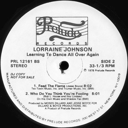 Lorraine Johnson : Learning To Dance All Over Again (LP, Album, Promo)