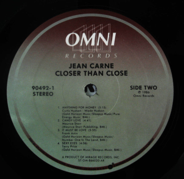 Jean Carne* : Closer Than Close (LP, Album, AR )