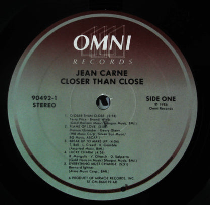 Jean Carne* : Closer Than Close (LP, Album, AR )