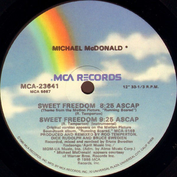 Michael McDonald : Sweet Freedom (12", Single, Glo)