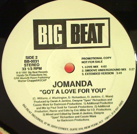 Jomanda : Got A Love For You (12", Promo)