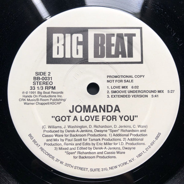 Jomanda : Got A Love For You (12", Promo)