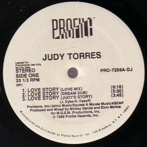Judy Torres : Love Story (12", Single, Promo)