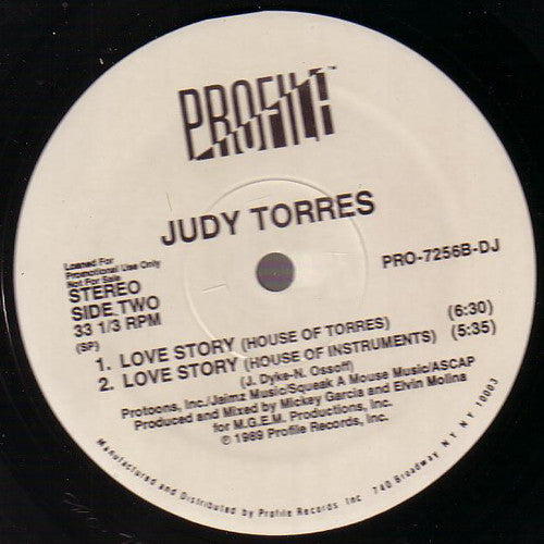 Judy Torres : Love Story (12", Single, Promo)