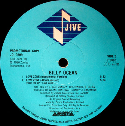 Billy Ocean : Love Zone (12", Single, Promo)