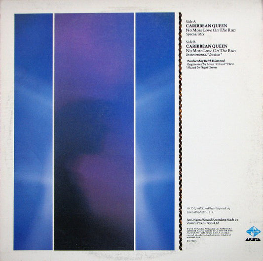 Billy Ocean : Caribbean Queen (No More Love On The Run) (12", Pic)